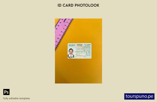 Plantilla FRONTAL lista para imprimir con foto de identificación de Arabia Saudi